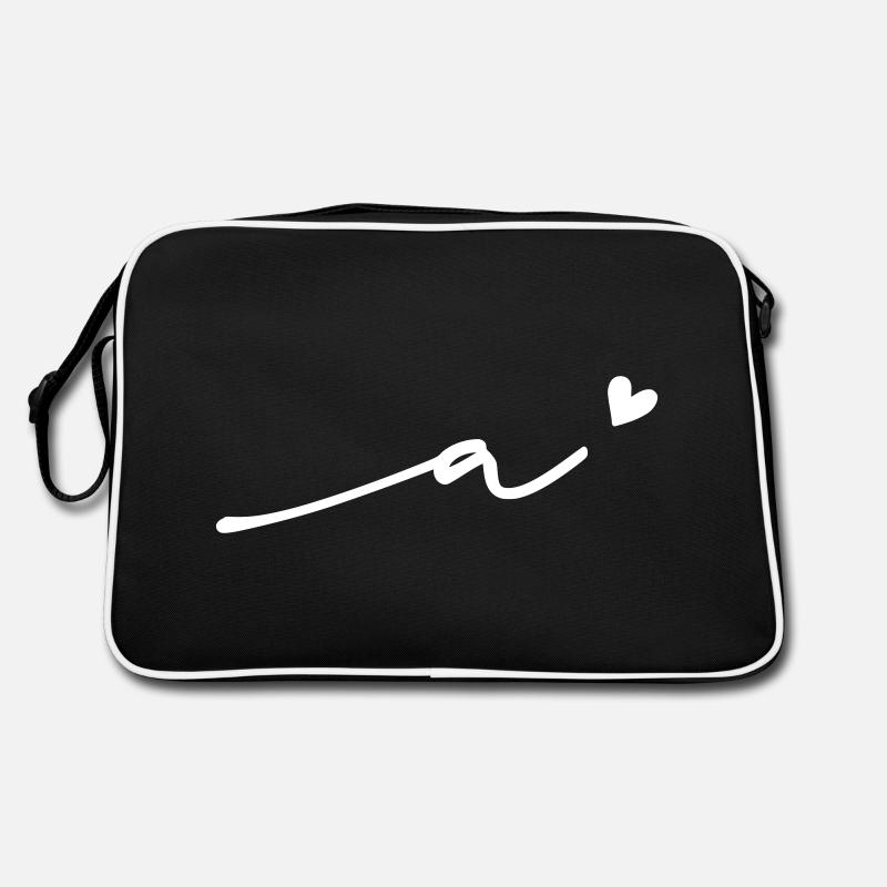 Buchstabe a Schreibschrift - Retro Tasche - Schwarz/Weiß
