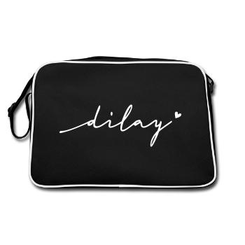 Dilay Cursive Name - Retro Bag - black/white - Back
