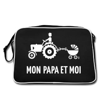 Mon Papa Et Moi (Paysan / Tracteur / Landau / W) - Sac Retro - noir/blanc - Dos