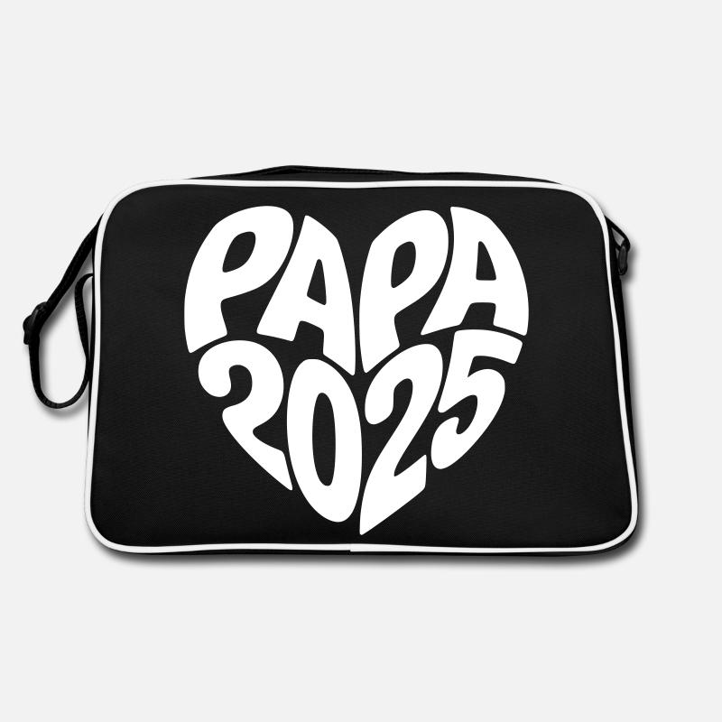 Papa 2025 - Retro Tasche - Schwarz/Weiß