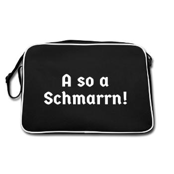 bayerisch Bayer Bayern Dialekt Sprache Schmarrn - Retro Tasche - Schwarz/Weiß - Hinten
