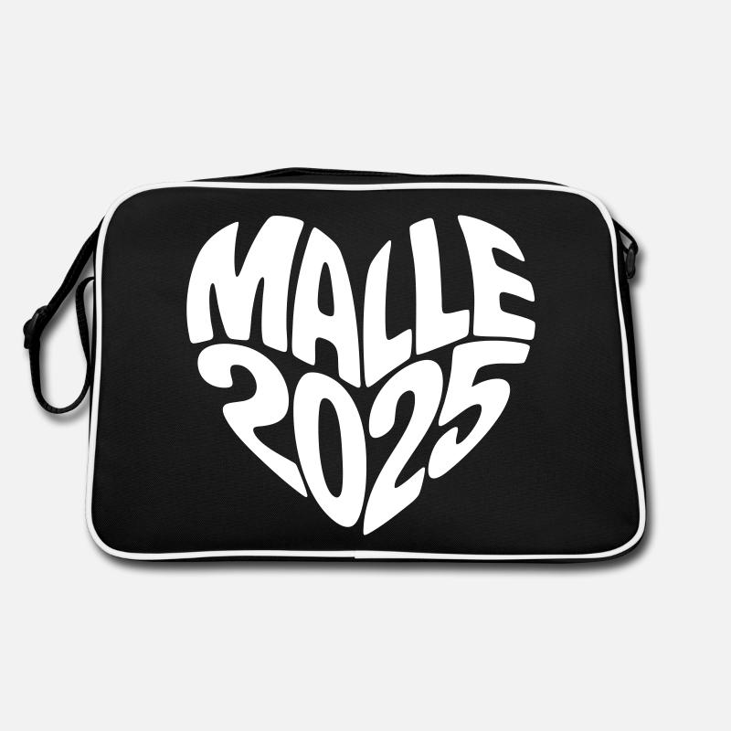 Malle 2025 - Retro Tasche - Schwarz/Weiß