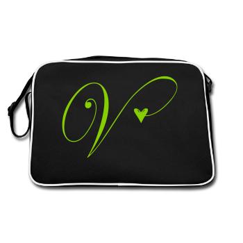 Monogram V Heart Vine - Retro Bag - black/white - Back