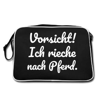 Horse smell in riders in the stable - Retro Bag - black/white - Back