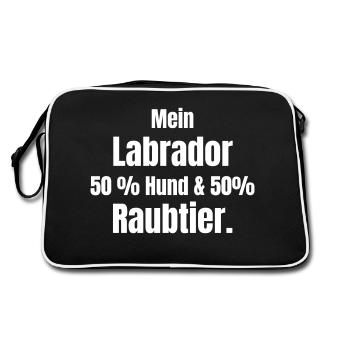 Labrador 50 percent dog and 50 percent predator - Retro Bag - black/white - Back