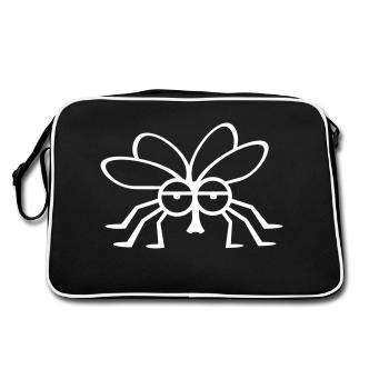 Drôle mouche / dessin animé mouche (b, 1c) - Sac Retro - noir/blanc - Dos