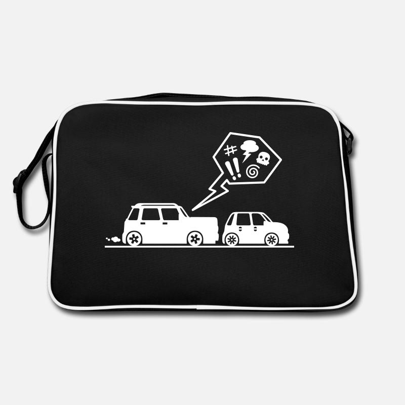 Angry driver - Retro Tasche - Schwarz/Weiß