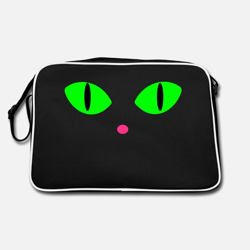 Yeux de chat verts Sac Retro