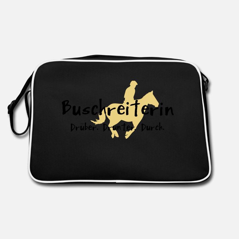 Buschreiterin - Retro Tasche - Schwarz/Weiß