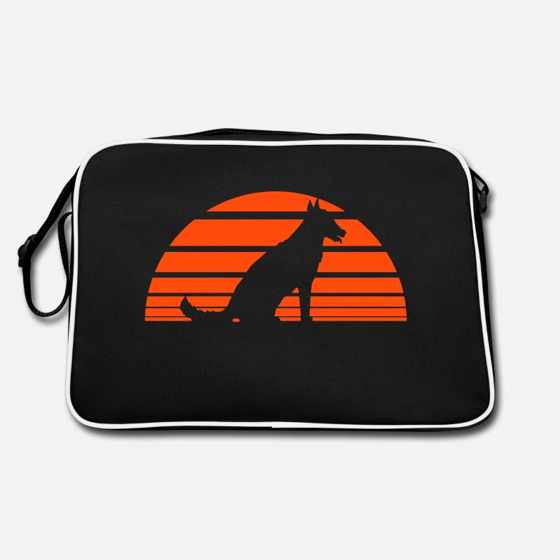 Chien Vacances Soleil Rayures Lignes Vacances Soirée Sac Retro