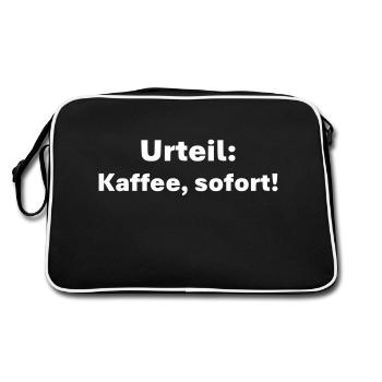 Urteil Kaffee sofort - Retro Tasche - Schwarz/Weiß - Hinten