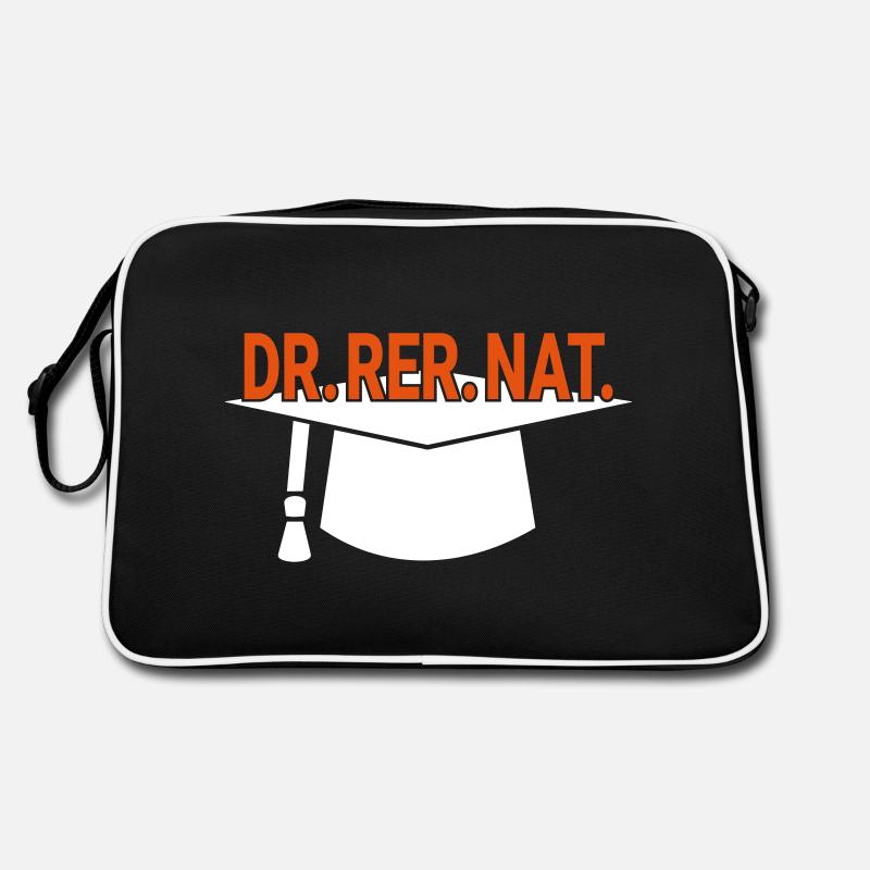 Doktorhut Dr. Promotion Geschenk zum Abschluss - Retro Tasche - Schwarz/Weiß