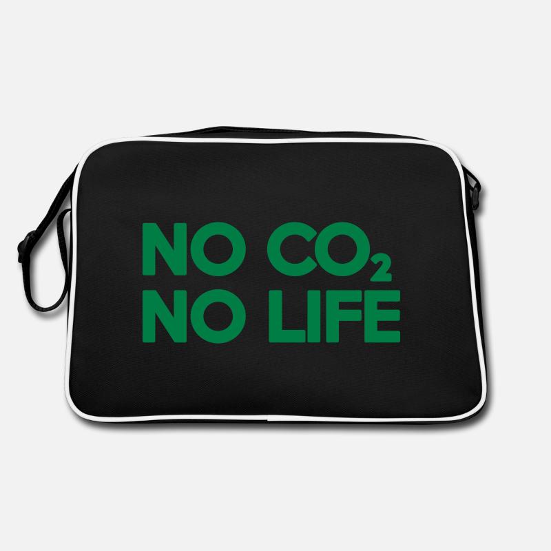 NO CO2 NO LIFE - Retro Bag - black/white