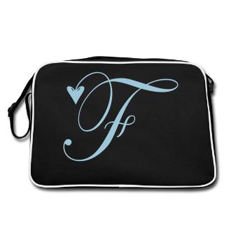 Monogram F Heart Vine - Retro Bag - black/white - Back