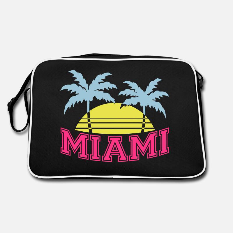 Miami USA Palm Trees Beach Sun America Florida Logo Retro Bag
