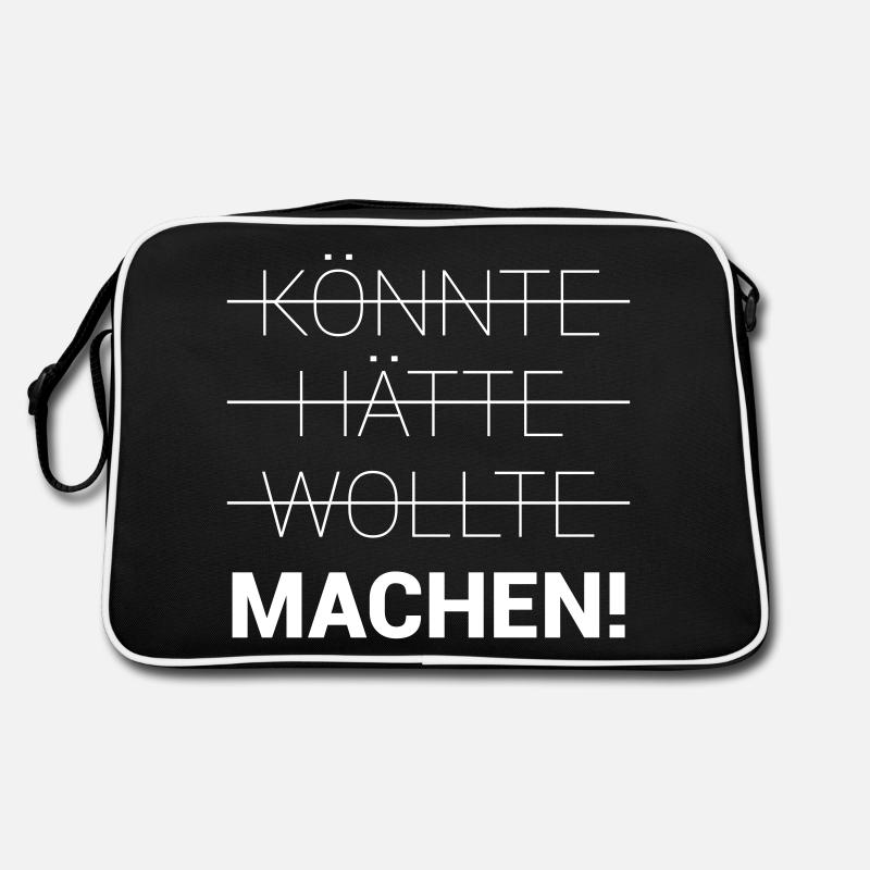 Könnte Hätte Wollte Machen Retro Tasche
