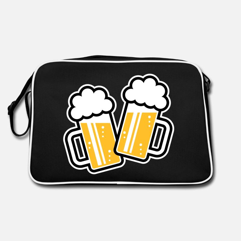 2 chopes de bière toast, à votre santé ! (Chopes à bière 3C) Sac Retro