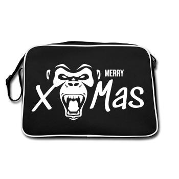 Joyeux Noël Gorille Singe Cadeau - Sac Retro - noir/blanc - Dos