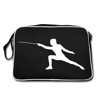 Fencer Design Gift - Retro Bag - black/white - Back