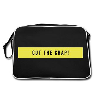 Cut The Crap Saying Gift - Retro Bag - black/white - Back