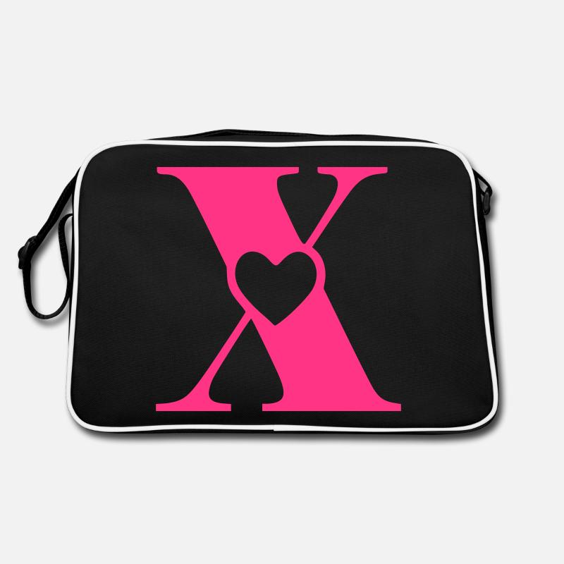 Lettre x Lettre initiale avec coeur Sac Retro