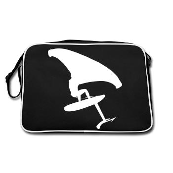 Dynamic wingsurfer on the water - Retro Bag - black/white - Back