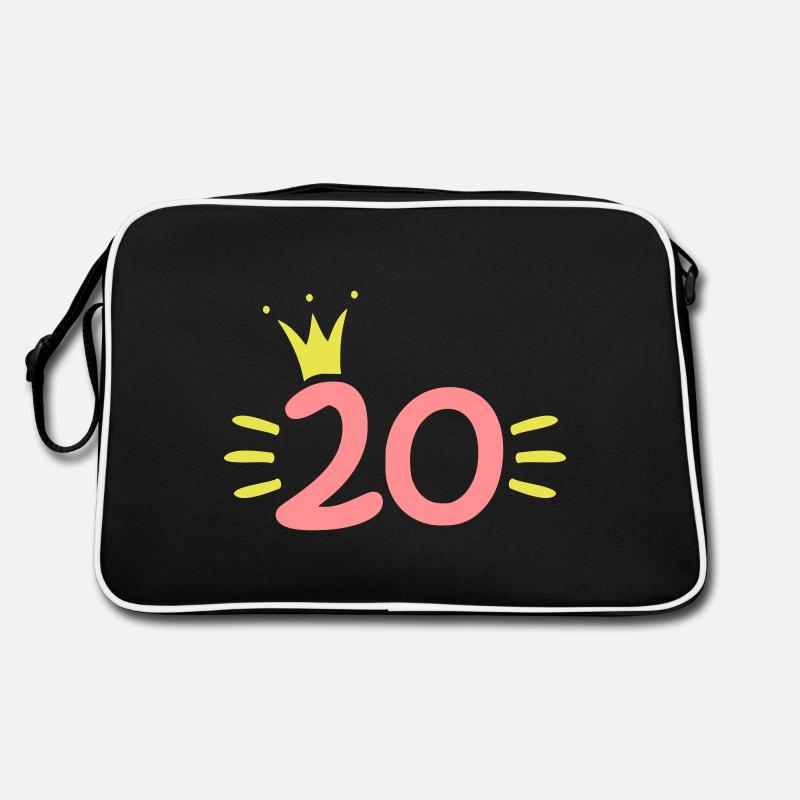 20 Geburtstag Krone Retro Tasche