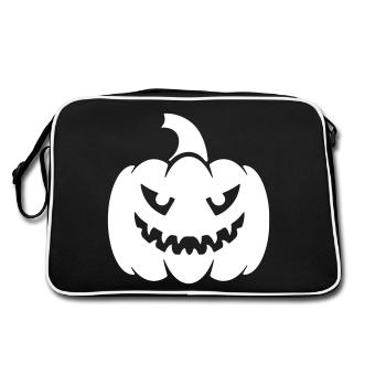 Pumpkin Halloween head / pumpkin halloween head - Retro Bag - black/white - Back