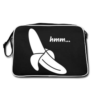 Hmm Cadeau de banane délicieux - Sac Retro - noir/blanc - Dos