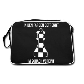 In den Farben getrennt im Schach vereint - Retro Tasche - Schwarz/Weiß - Hinten