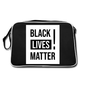 Black Lives Matter ! - Retro Tasche - Schwarz/Weiß - Hinten