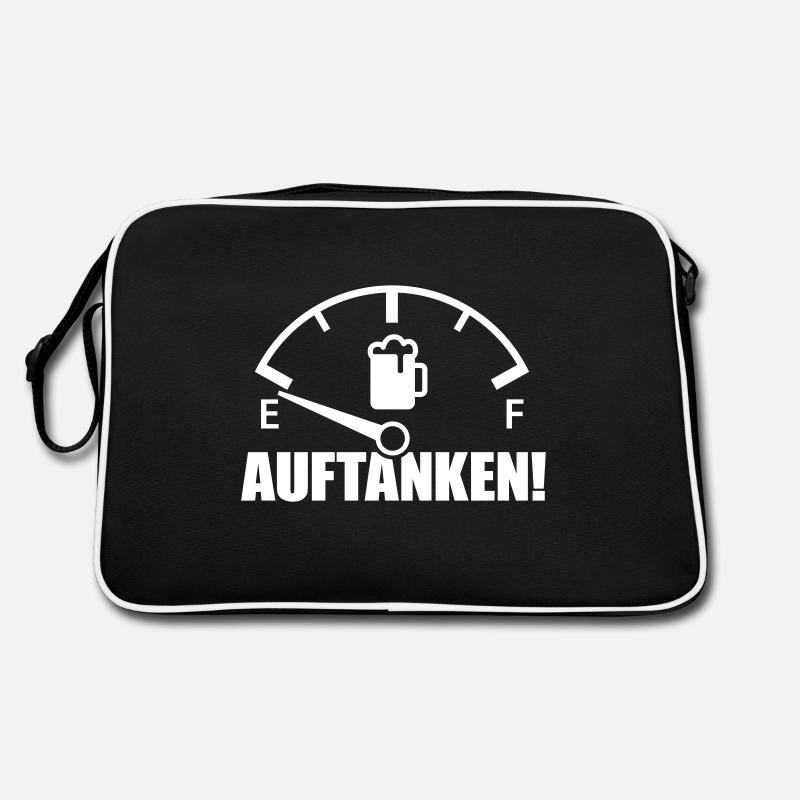 Bier auftanken Tacho Retro Tasche