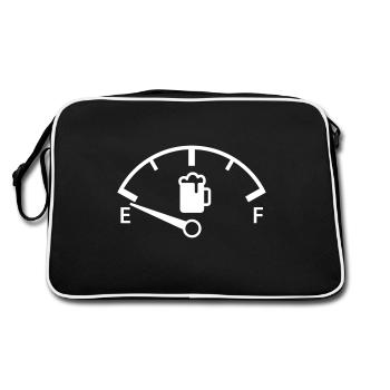 Beer Speedometer + Your Text - Retro Bag - black/white - Back