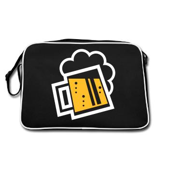 XBayrischer Bierkrug (bière / chope de bière) - Sac Retro - noir/blanc - Dos