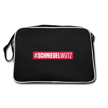 schniedelwutz hashtag penis - Retro Tasche - Schwarz/Weiß - Hinten