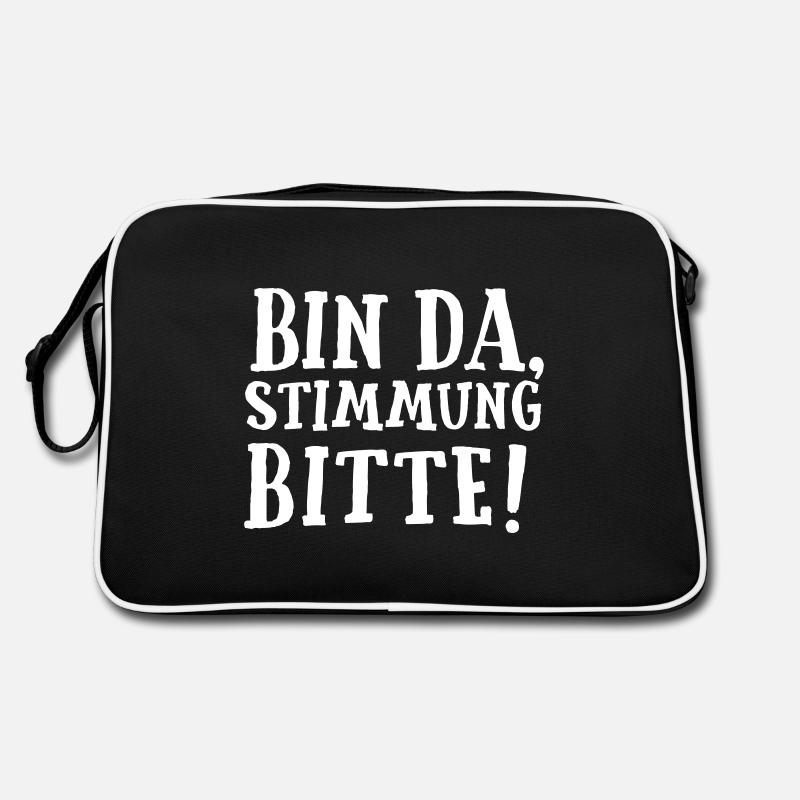 SPRUCH, BIN DA, STIMMUNG BITTE! Retro Tasche