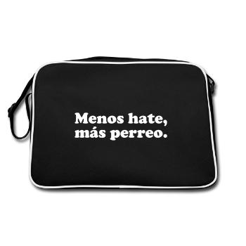 less hate more perreo - Retro Bag - black/white - Back