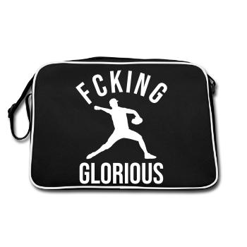 Baseball Pitcher Design Gift - Retro Bag - black/white - Back