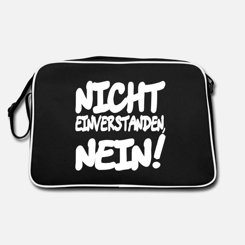 nicht nein - Retro Tasche - Schwarz/Weiß