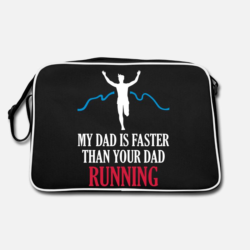 My Dad s Faster Than Your Dad Running - Retro Bag - black/white