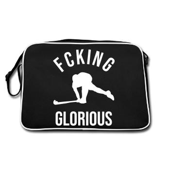 Cadeau pour joueur de hockey sur gazon - Sac Retro - noir/blanc - Dos