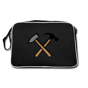 Tool hammer tool - Retro Bag - black/white - Back