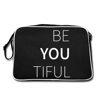 Be You Tiful Beautiful - Retro Tasche - Schwarz/Weiß - Hinten