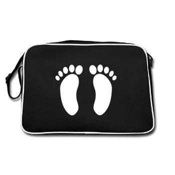 Füße - Retro Tasche - Schwarz/Weiß - Hinten