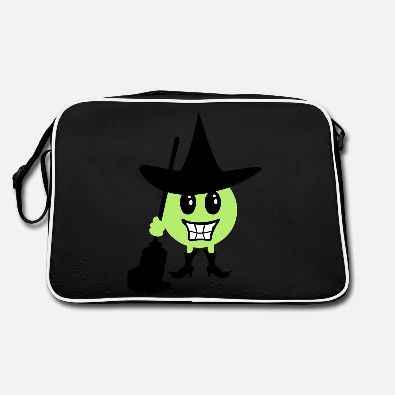 Émoticône sorcière / Witch Halloween Emoji (b, 3c) Sac Retro