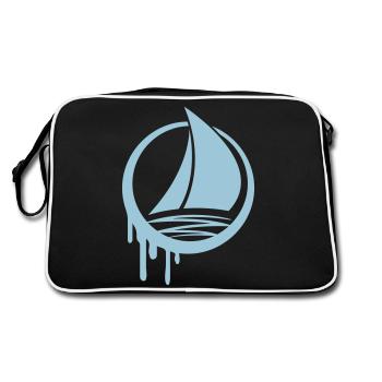 voilier équipage rond logo chute graffiti icône - Sac Retro - noir/blanc - Dos