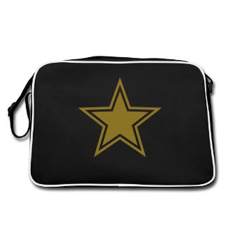 Étoile d'or, star, Vainqueur, sport, meilleur - Sac Retro - noir/blanc - Dos