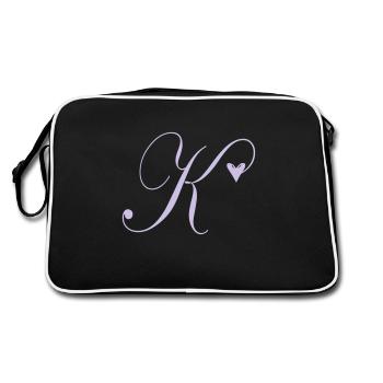 Monogram K Heart Vine - Retro Bag - black/white - Back