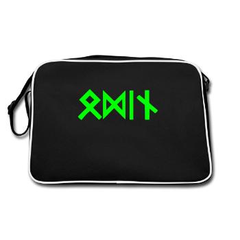 Odin Runen - Retro Tasche - Schwarz/Weiß - Hinten