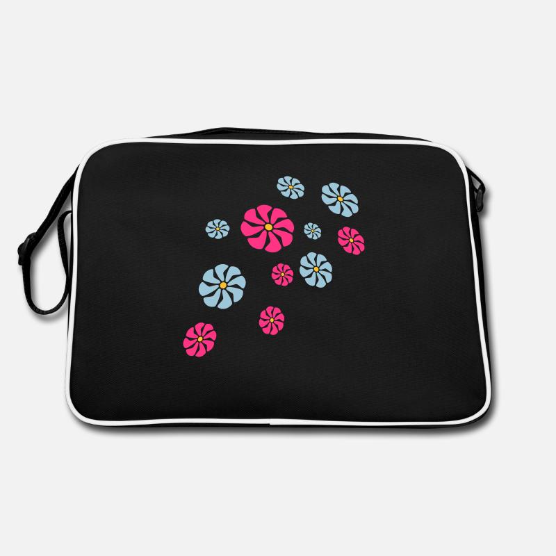 Beaucoup de jolies fleurs colorées motif décoratif belle Sac Retro